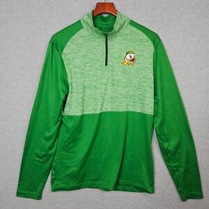 Oregon Ducks Collegiate Long Sleeve 1/4 Zip Pullover Shirt Men's Med Green